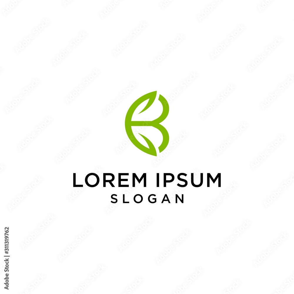 B with leaf logo creative simple premium B with leaf logo creative simple premium