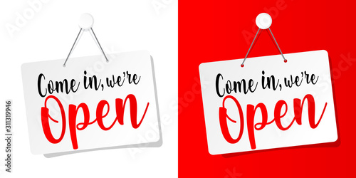 Come in, we are open	