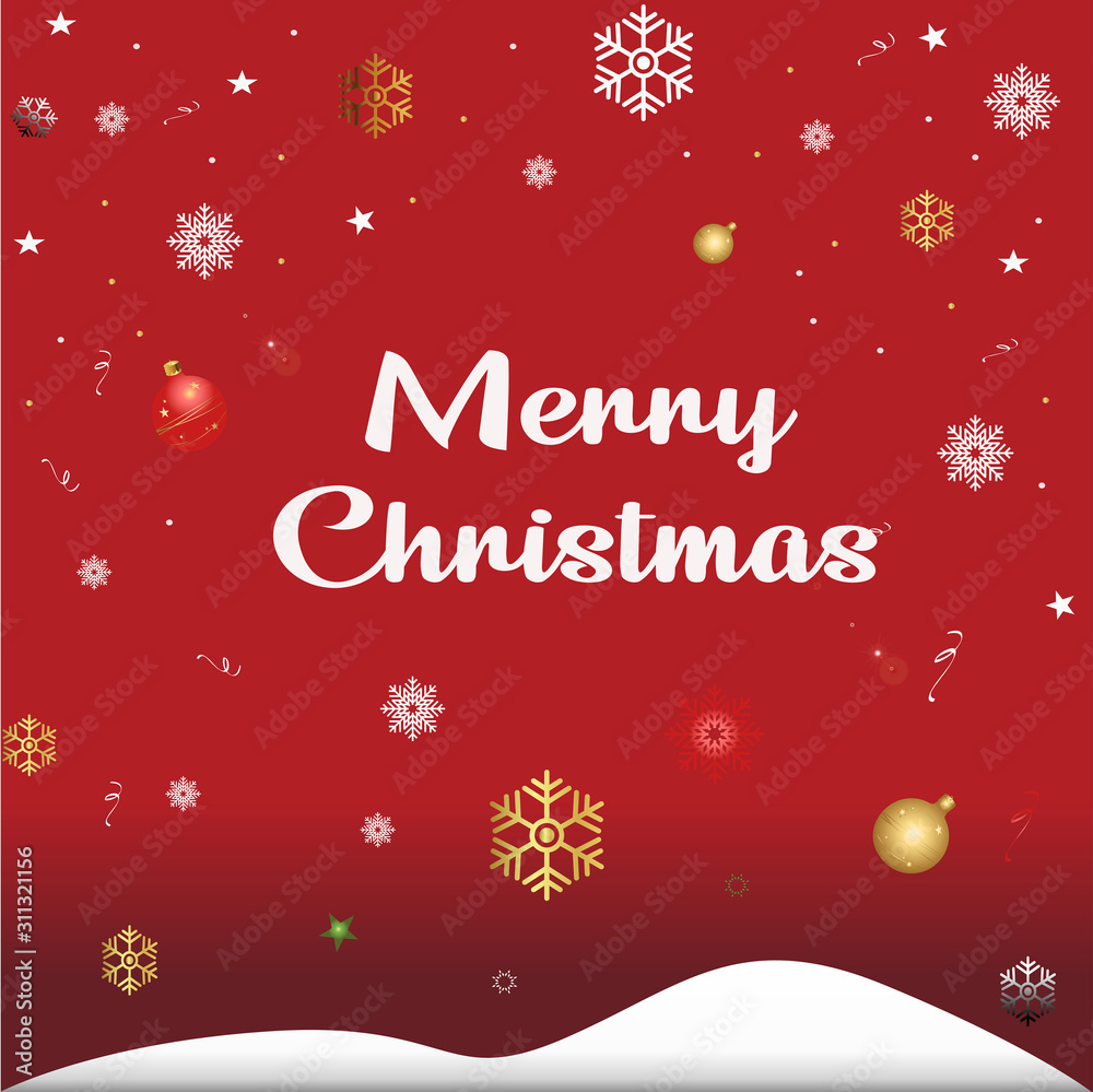 Christmas sale banner with red background,Vector