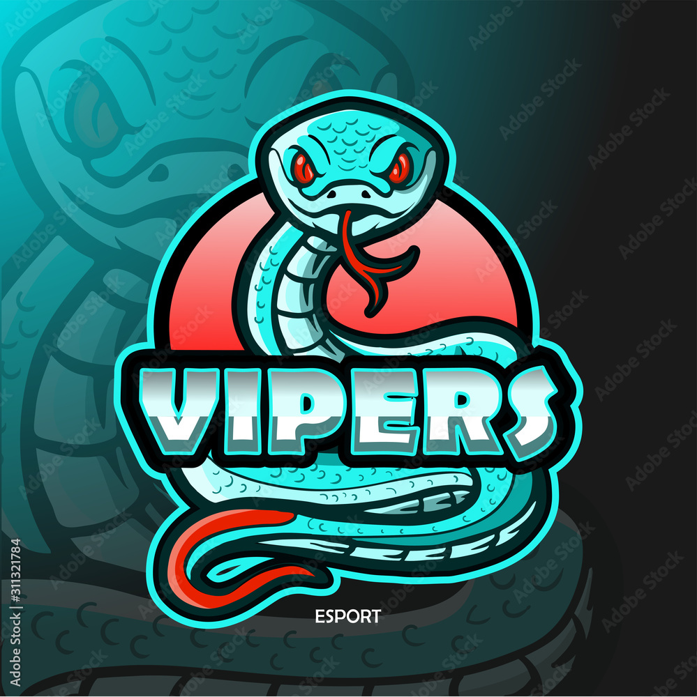 Obraz premium Viper snake esport logo design