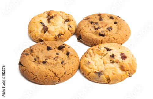 cookies with chocolate drops Isolated