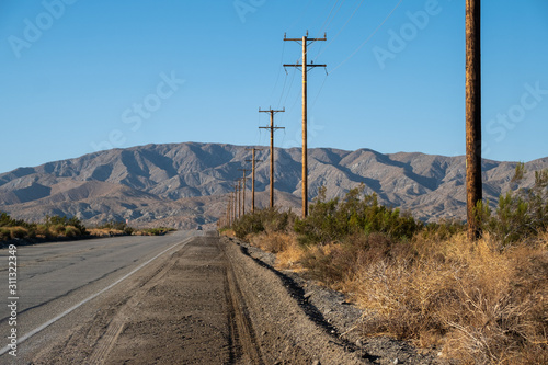 desertic road in the desert, california