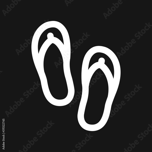Flip flops icon isolated on background, vector symbol