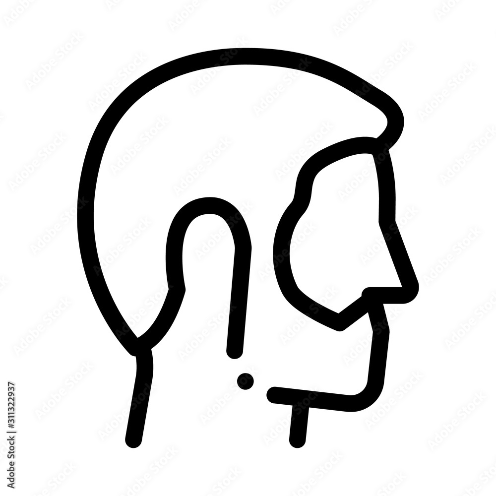 Man Profile With Beard Icon Vector. Outline Man Profile With Beard Sign. Isolated Contour Symbol Illustration Man Profile With Beard Icon Vector. Outline Man Profile With Beard Sign. Isolated Contour Symbol Illustration