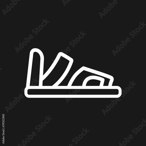 Greek sandal icon. Vector black and white vector icon.