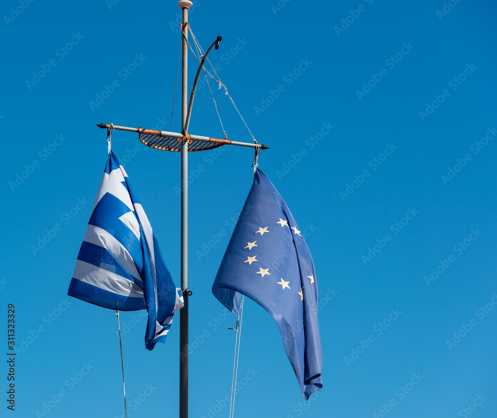 Poster mit Griechenland Flagge Fahne griechisch von GeogDesigns