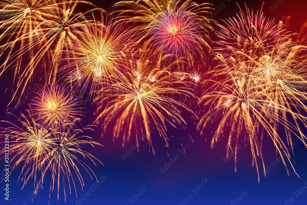 Closed-up of fireworks background with gold fireworks. Closed-up of fireworks background with gold fireworks.