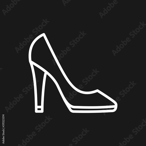 Heelhigh icon, vector woman shoes symbol on background