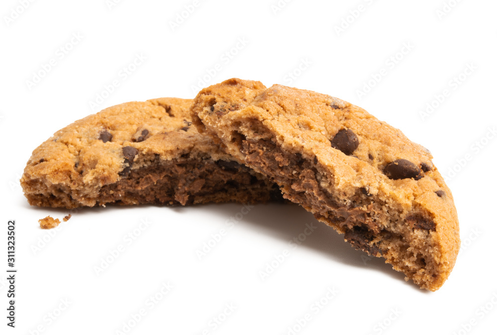 cookies with chocolate drops Isolated cookies with chocolate drops Isolated
