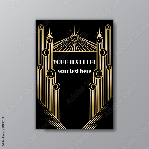 Art  deco Greece columns page  a4 template