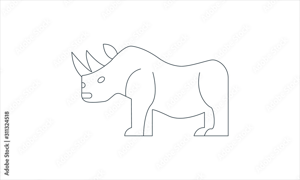 Rhino icon illustrated on a white background