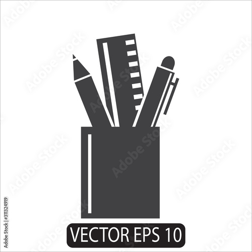 pencil stand icon design vector template