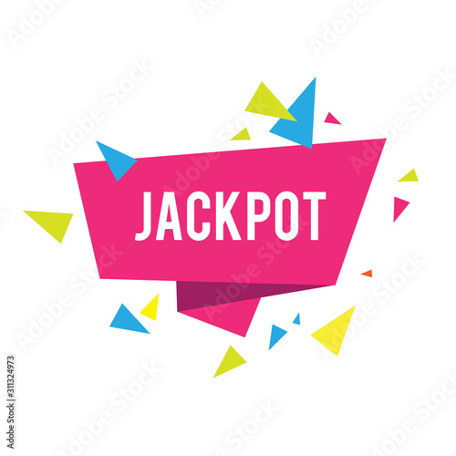 Jackpot Iinformation banner with triangles. Game and social media design. © feaspb