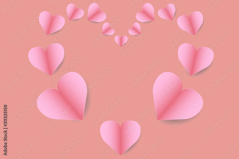 EPS 10 vector. Happy Valentines day concept. Good copy space background with hearts.