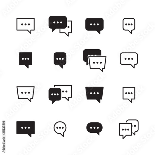 Dialog bubbles. Talking chatting box icons vector dialog pictogram for messengers. Box dialog talk, communication message and speech bubble communicate illustration