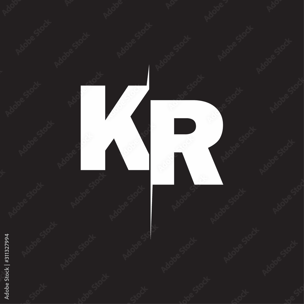 KR Logo Letters black background Stock Vector | Adobe Stock