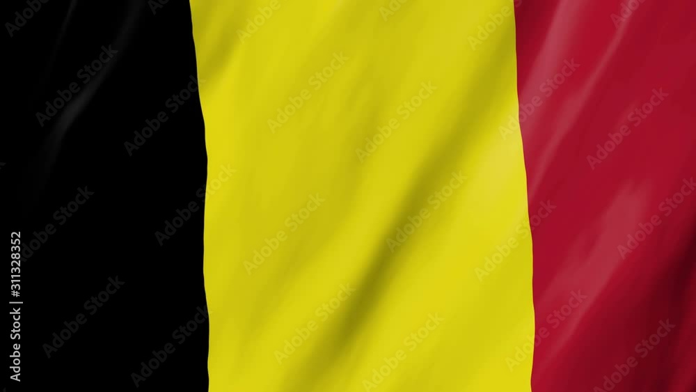 The Belgian flag in 3d, waving in the wind, on close The Belgian flag in 3d, waving in the wind, on close
