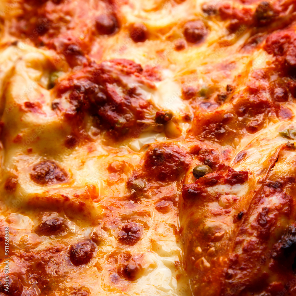 homemade lasagna, typical traditional Italian dish homemade lasagna, typical traditional Italian dish