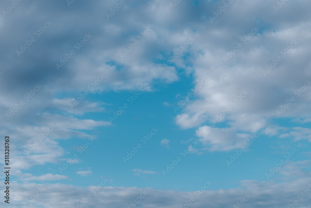 The large blue sky with clouds texture background
