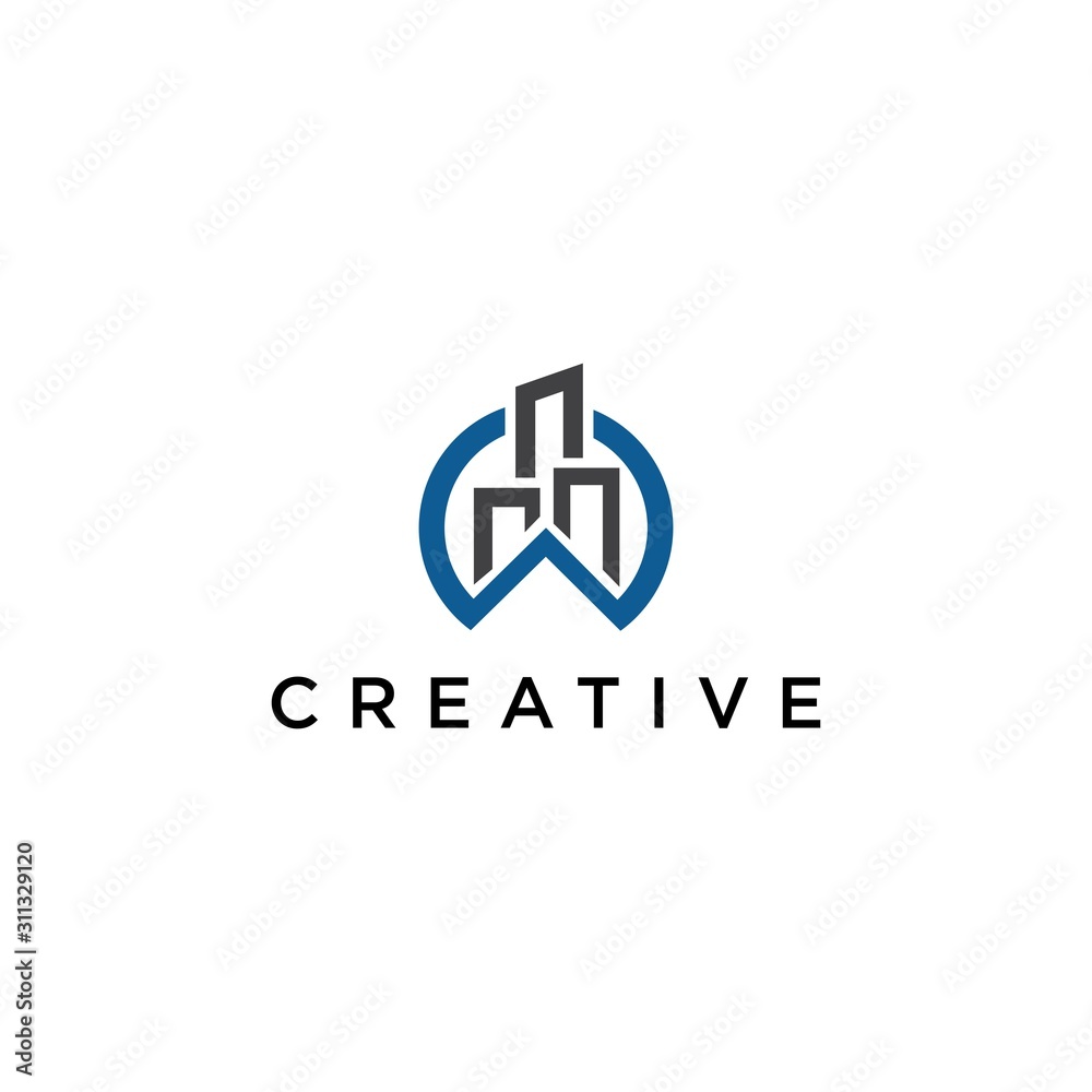building with letter w logo simple premium building with letter w logo simple premium