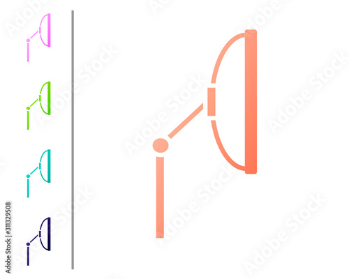 Coral Windscreen wiper icon isolated on white background. Set color icons. Vector Illustration