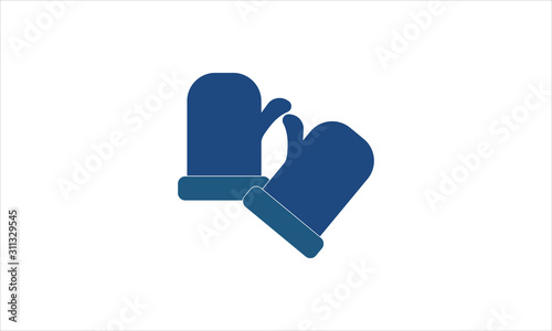 Gloves icon for winter clothing and warmth