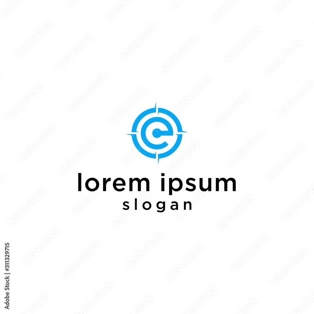 E logo creative simple premium