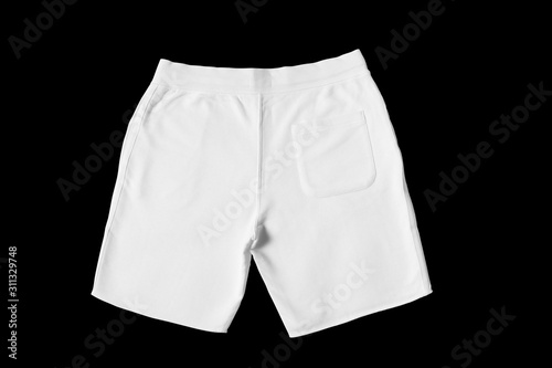 Cuadro en lienzo White shorts on a black background cut out. Mock-up.