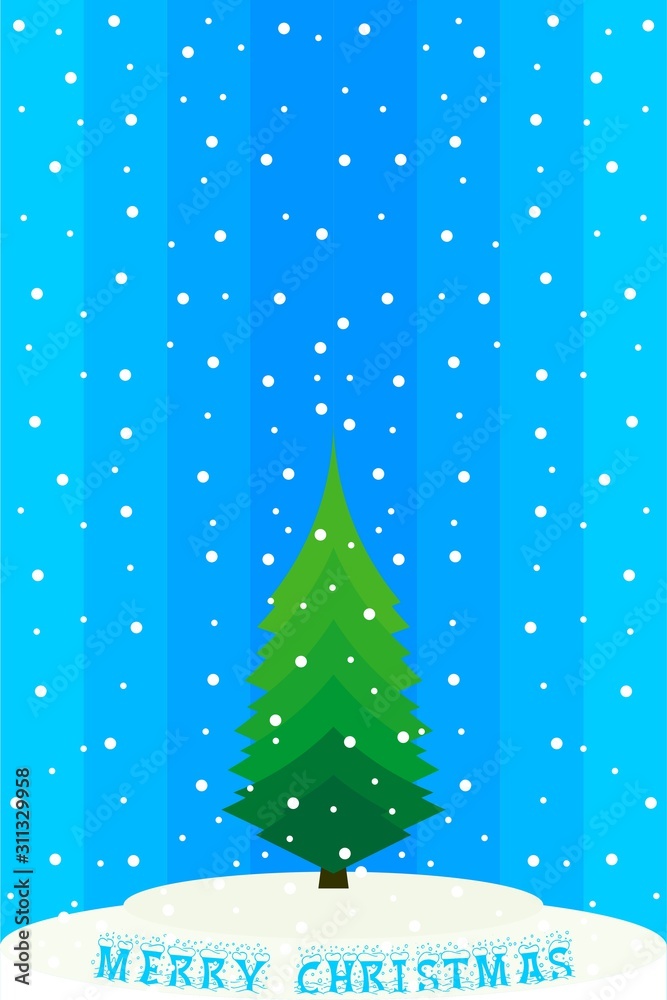 Merry Christmas Background Design in Winter for Theme or Wallpaper Merry Christmas Background Design in Winter for Theme or Wallpaper