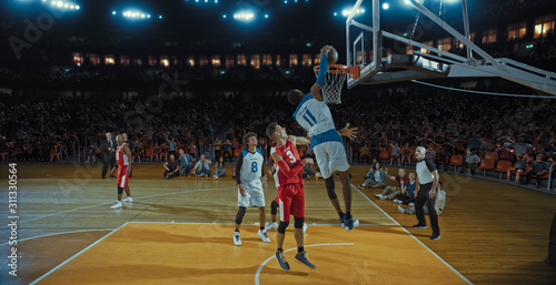 Wallpaper Mural Basketball players on big professional arena during the game. Tense moment of the game. Celebration Torontodigital.ca
