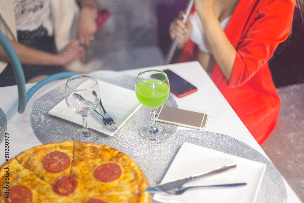 Fototapeta premium pizza on the festive table