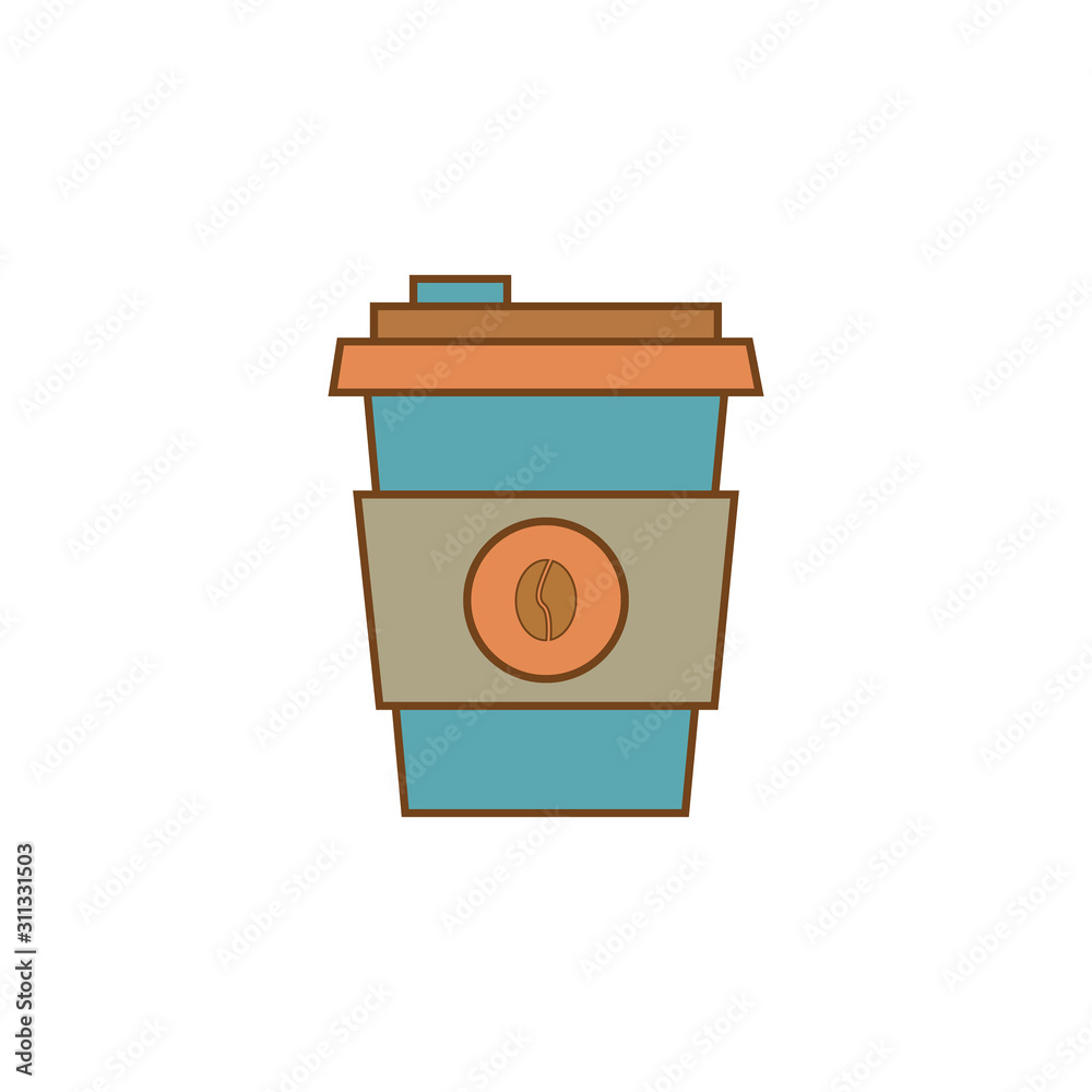 Coffee cup template illustration. Flat vector. Coffee cup template illustration. Flat vector.