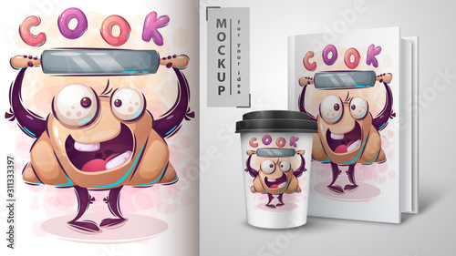 Cook croissant poster and merchandising