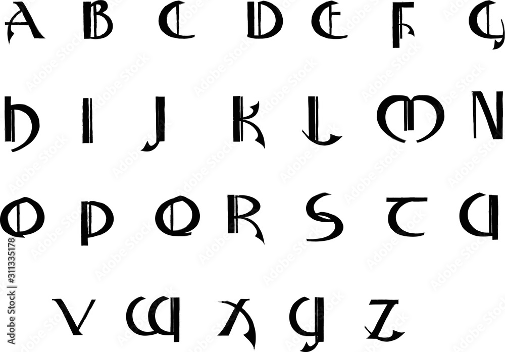 Retro modern font - vector Retro modern font - vector