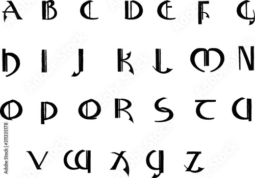 Retro modern font - vector