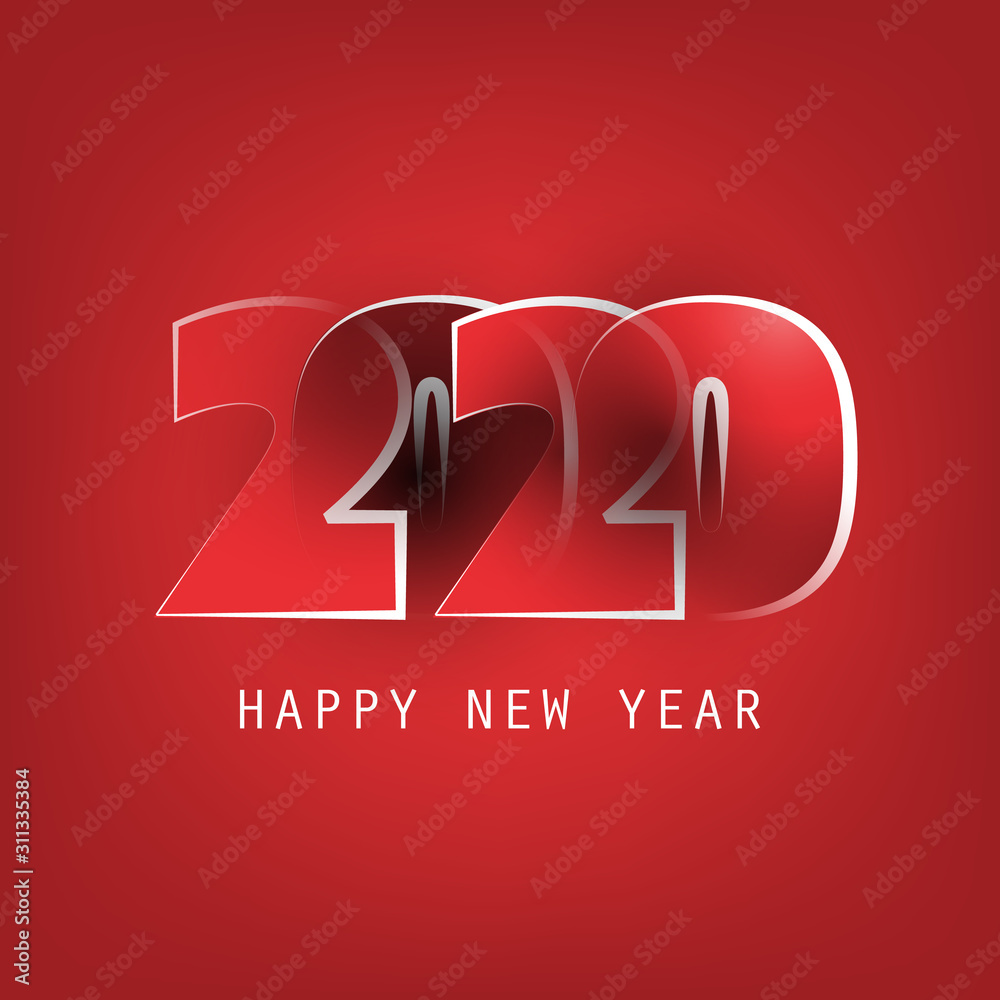 Best Wishes - Abstract White and Red Modern Style Happy New Year Greeting Card or Background, Creative Design Template - 2020 Best Wishes - Abstract White and Red Modern Style Happy New Year Greeting Card or Background, Creative Design Template - 2020