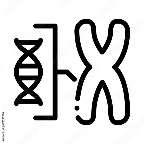 Chromosome And Molecule Icon Vector. Outline Chromosome And Molecule Sign. Isolated Contour Symbol Illustration