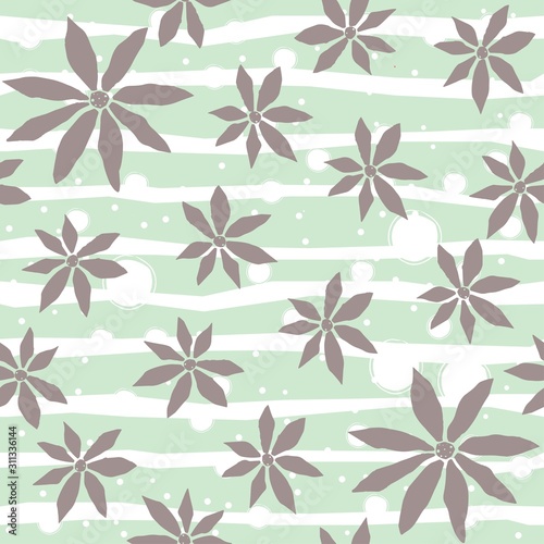 Seamless Pattern with Cute Stripes  funny shape. Repeating background for prints. Scandinavian Style.