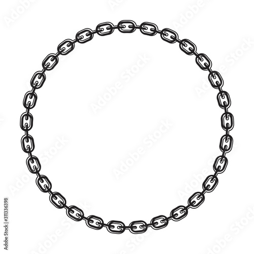 Circle chain frame vector
