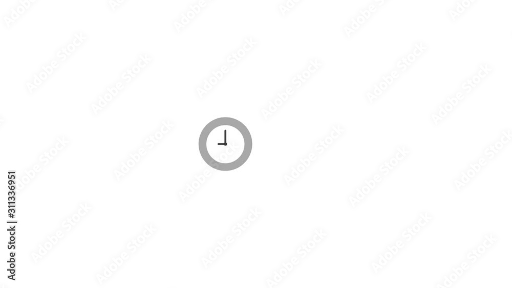 Animation of closed and open words with clocks, white background. Animation of closed and open words with clocks, white background.