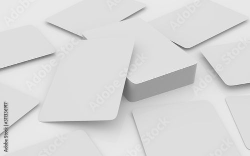 Playing cards mockup deck of playing cards isolated in white table 3D rendering illustration photo