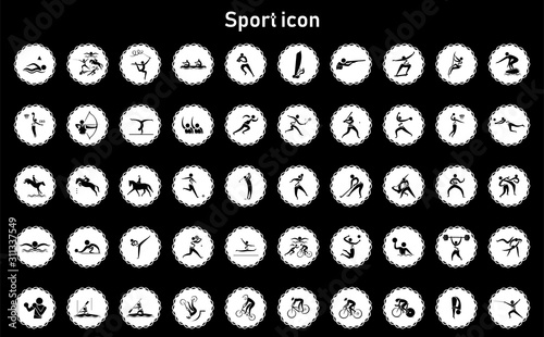 Summer Olympic sport icons set design.