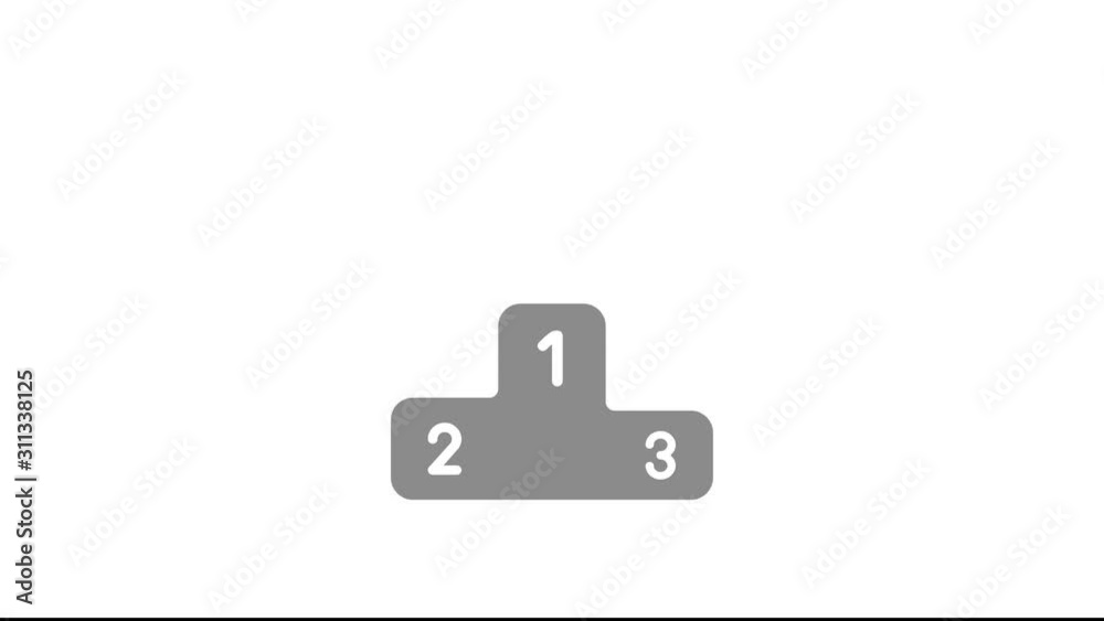 Animation of winners podium, white background. Animation of winners podium, white background.