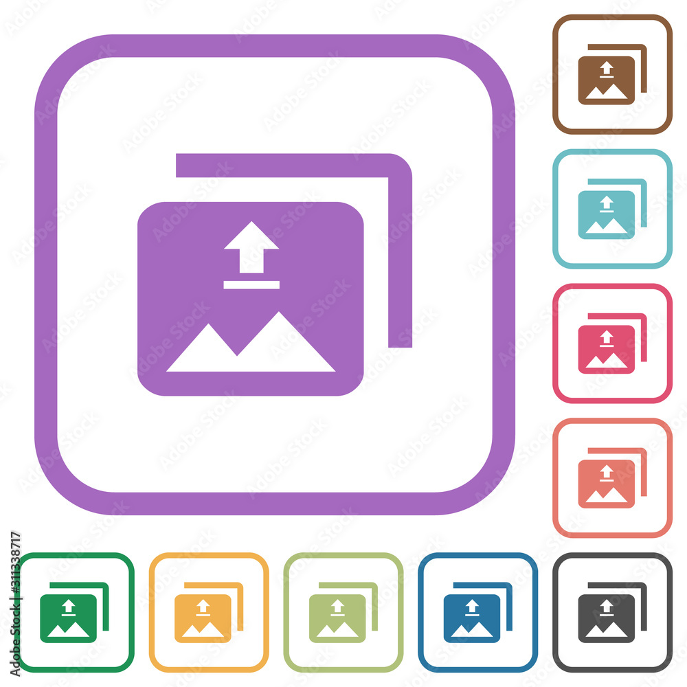Upload multiple images simple icons