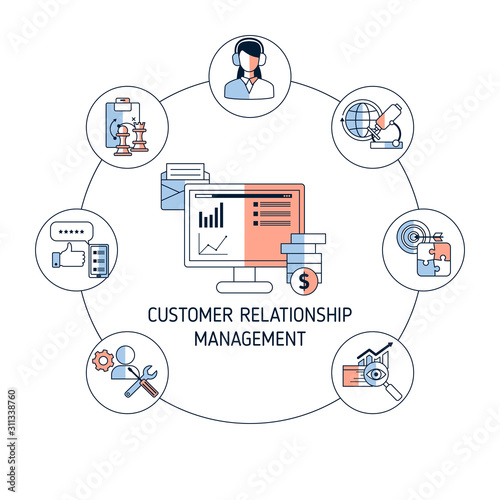 Customer relationship management vector concept