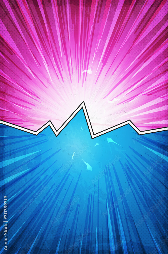 Comic Book Action Layout Background With Power Fx/ Illustration of a ...