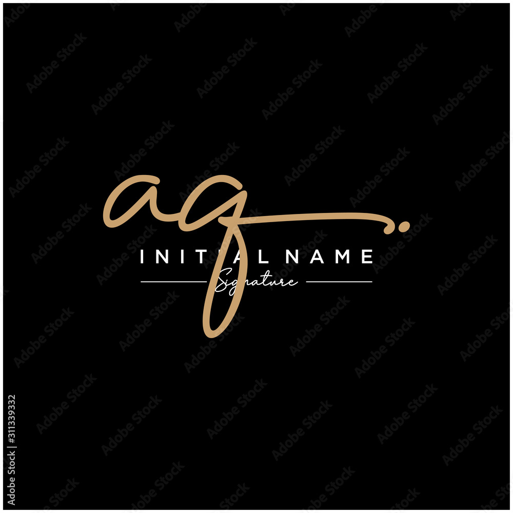 Letter AQ Signature Logo Template Vector Letter AQ Signature Logo Template Vector