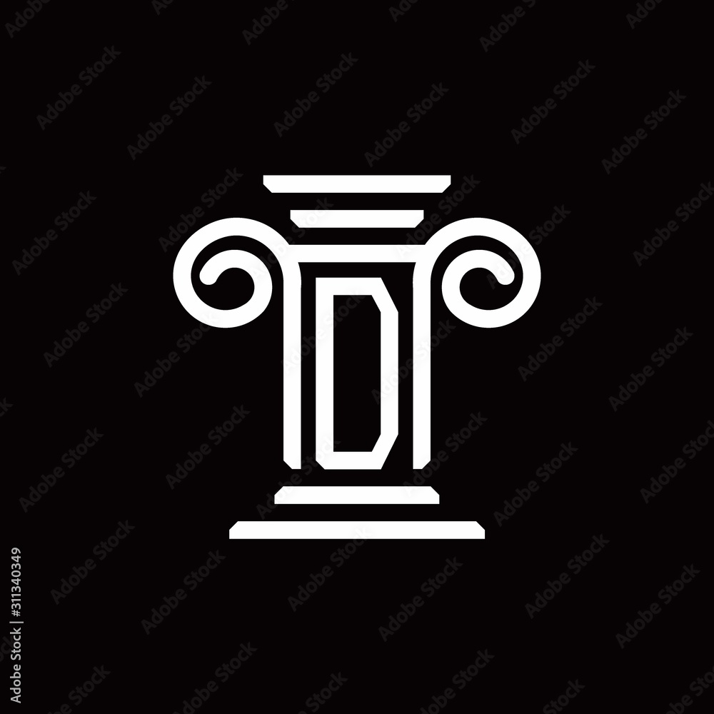 D monogram logo with pillar style design template D monogram logo with pillar style design template