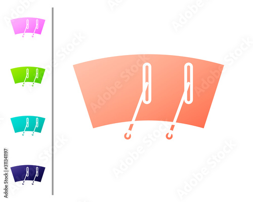 Coral Windscreen wiper icon isolated on white background. Set color icons. Vector Illustration