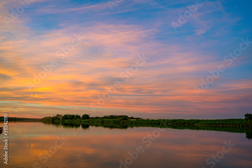 Orange River Sunset in South Africa , Free State © Francois